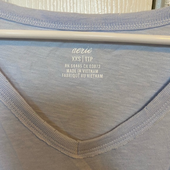 Aerie Distressed V-Neck Boyfriend T-Shirt - Picture 3 of 3